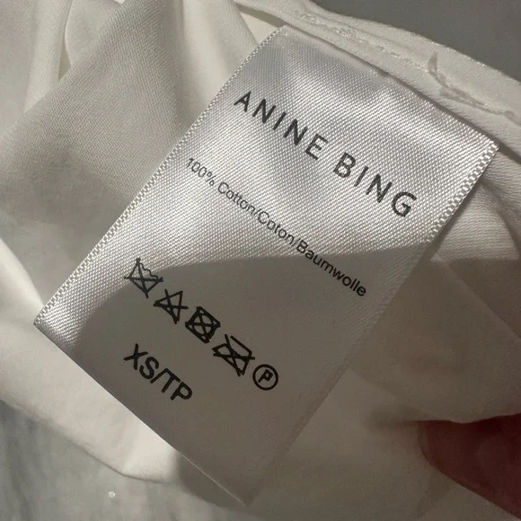Anine Bing Mika White Cotton Button-Up Shirt XS EUC - Picture 8 of 11